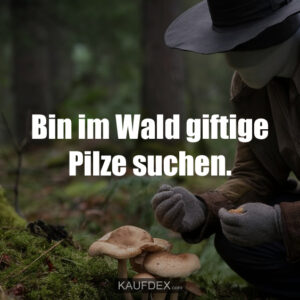 Bin im Wald giftige Pilze suchen.