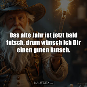 Das alte Jahr ist jetzt bald futsch, drum wünsch ich Dir einen guten Rutsch.