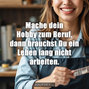 Mache dein Hobby zum Beruf, dann brauchst Du ein Leben lang nicht arbeiten.