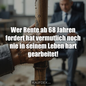 Wer Rente ab 68 Jahren fordert hat vermutlich noch nie in seinem Leben hart gearbeitet!