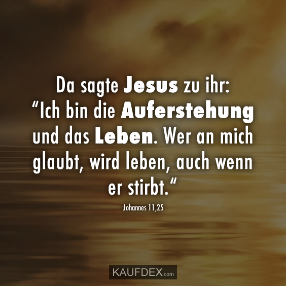 Da sagte Jesus zu ihr: “Ich bin die Auferstehung…