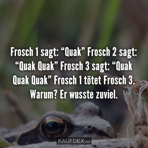 Frosch 1 sagt: “Quak” Frosch 2 sagt: “Quak Quak” Frosch…