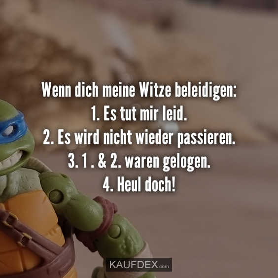 Wenn dich meine Witze beleidigen: 1. Es tut mir leid…
