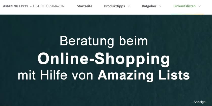 Beratung beim Online-Shopping mit Hilfe von Amazing Lists