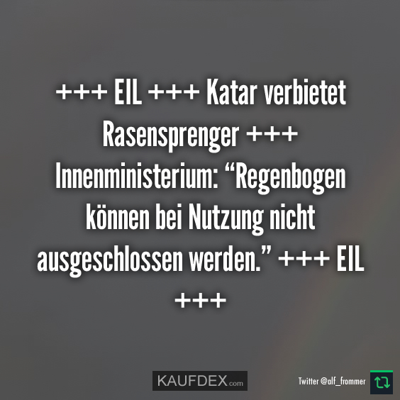 +++ EIL +++ Katar verbietet Rasensprenger +++