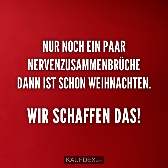 Nur noch ein paar Nervenzusammenbrüche dann... Kaufdex