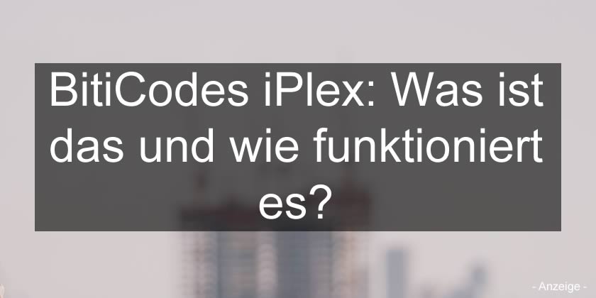 BitiCodes iPlex: Was ist das und wie funktioniert es?
