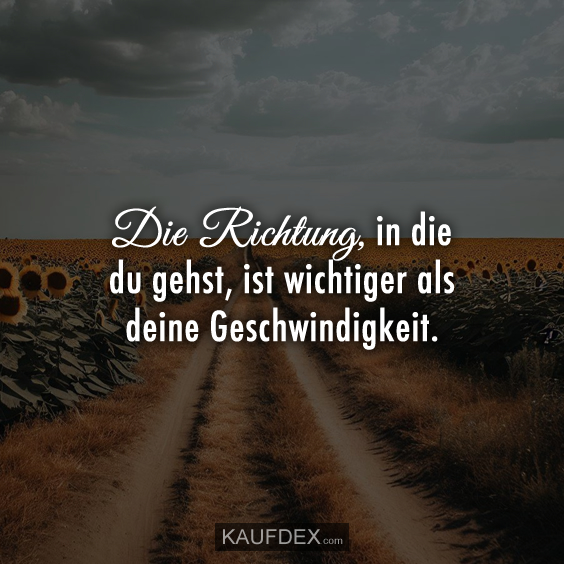 Die Richtung, in die du gehst…