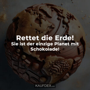 Rettet die Erde! Sie ist der einzige Planet mit Schokolade!