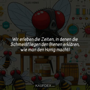 Wir erleben die Zeiten, in denen die Schmeißfliegen den Bienen erklären, wie man den Honig macht!
