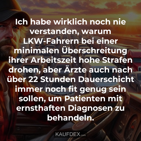 Ich habe wirklich noch nie verstanden, warum LKW-Fahrern…
