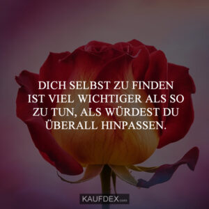 Dich selbst zu finden ist viel wichtiger als so zu tun, als würdest du überall hinpassen.