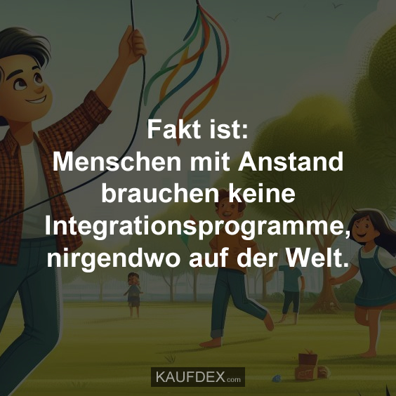 Fakt ist: Menschen mit Anstand brauchen keine Integrationsprogramme…