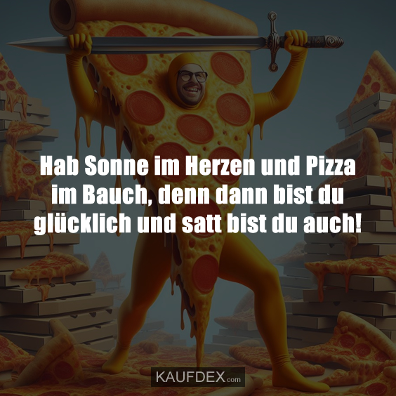 Hab Sonne im Herzen und Pizza im Bauch, denn dann bist…