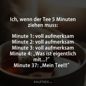 Ich, wenn der Tee 5 Minuten ziehen muss:
