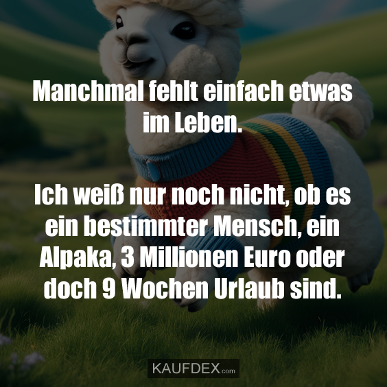 Manchmal fehlt einfach etwas im Leben…