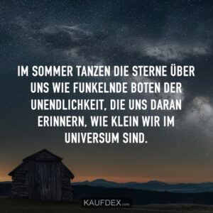 Im Sommer tanzen die Sterne über uns wie funkelnde Boten der Unendlichkeit, die uns daran erinnern, wie klein wir im Universum sind.