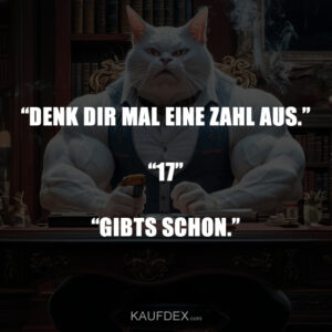 “DENK DIR MAL EINE ZAHL AUS.” “17” “GIBTS SCHON.”