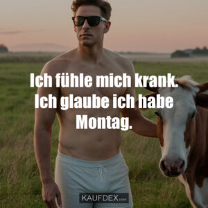 Ich fühle mich krank. Ich glaube ich habe Montag.