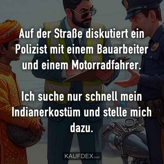 Auf der Straße diskutiert ein Polizist mit einem…