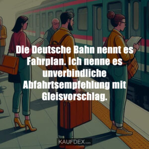 Die Deutsche Bahn nennt es Fahrplan. Ich nenne es unverbindliche Abfahrtsempfehlung mit Gleisvorschlag.