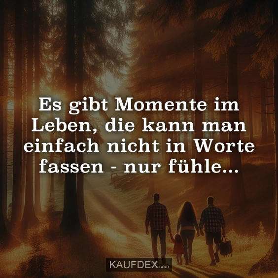 Es gibt Momente im Leben, die kann man einfach nicht in Worte fassen - nur fühle...