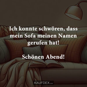 Ich konnte schwören, dass mein Sofa meinen Namen gerufen hat! Schönen Abend!