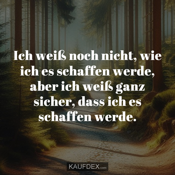 Ich weiß noch nicht, wie ich es schaffen…
