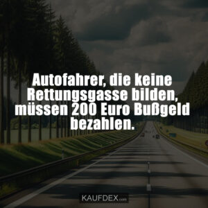 Autofahrer, die keine Rettungsgasse bilden, müssen 200 Euro Bußgeld bezahlen.
