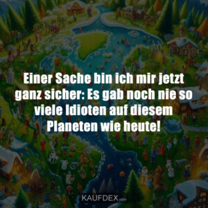 Einer Sache bin ich mir jetzt ganz sicher: Es gab noch nie so viele Idioten auf diesem Planeten wie heute!