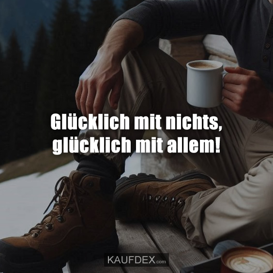 Glücklich mit nichts, glücklich mit allem!