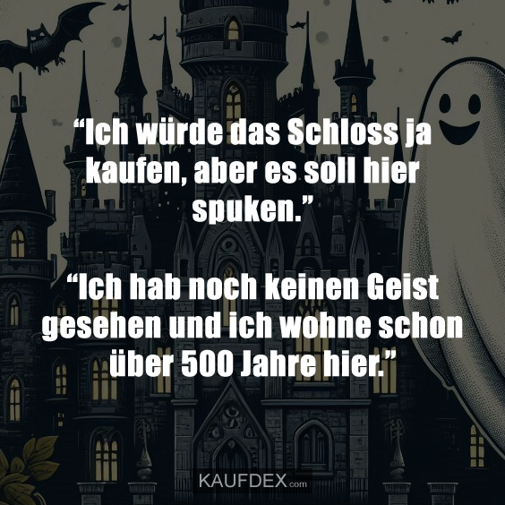 “Ich würde das Schloss ja kaufen, aber es soll hier spuken.”