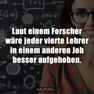 Laut einem Forscher wäre jeder vierte Lehrer in einem anderen Job besser aufgehoben.