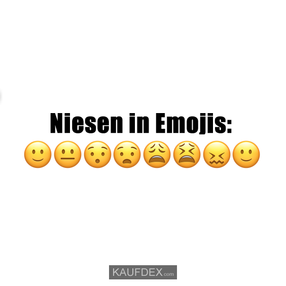 Niesen in Emojis: 🙂😐😯😧😩😫😖🙂