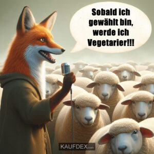 Sobald ich gewählt bin, werde ich Vegetarier!!!