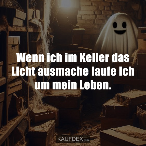 Wenn ich im Keller das Licht ausmache laufe ich um mein Leben.