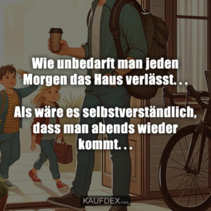 Wie unbedarft man jeden Morgen das Haus verlässt. . . Als wäre es selbstverständlich, dass man abends wieder kommt. . .