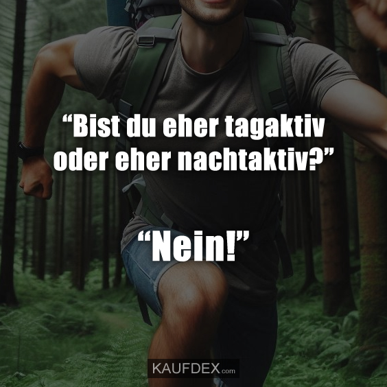 “Bist du eher tagaktiv oder eher nachtaktiv?”