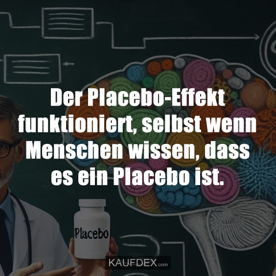 Der Placebo-Effekt funktioniert, selbst wenn Menschen wissen, dass es ein Placebo ist.