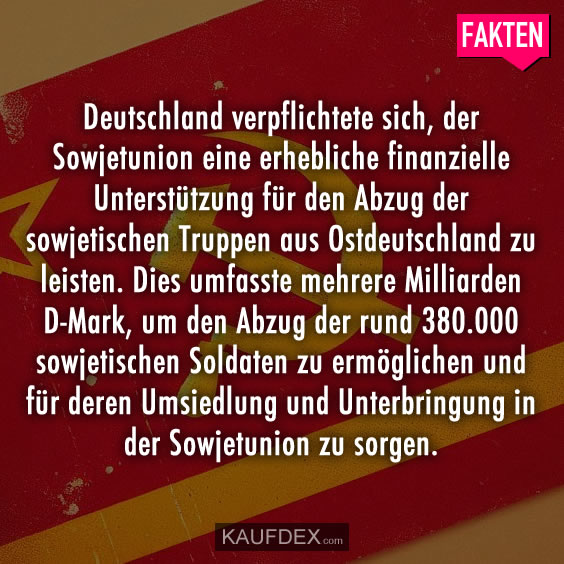 Deutschland verpflichtete sich, der Sowjetunion eine…