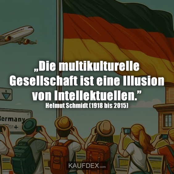 „Die multikulturelle Gesellschaft ist eine Illusion von Intellektuellen.” Helmut Schmidt (1918 bis 2015)