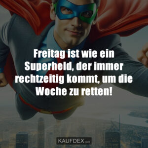 Freitag ist wie ein Superheld, der immer rechtzeitig kommt, um die Woche zu retten!