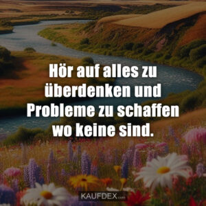 Hör auf alles zu überdenken und Probleme zu schaffen wo keine sind.
