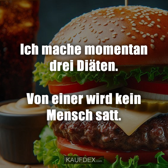 Ich mache momentan drei Diäten…