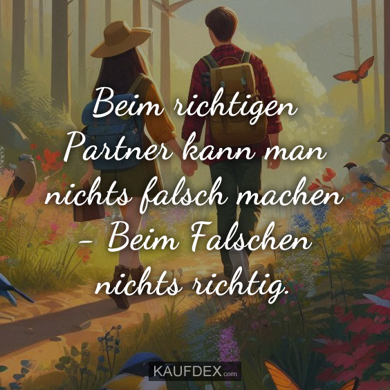 Beim richtigen Partner kann man nichts falsch machen…