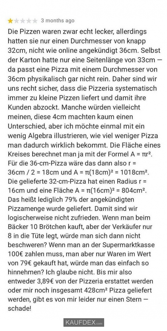 Die Pizzen waren zwar echt lecker, allerdings hatten sie nur einen Durchmesser…