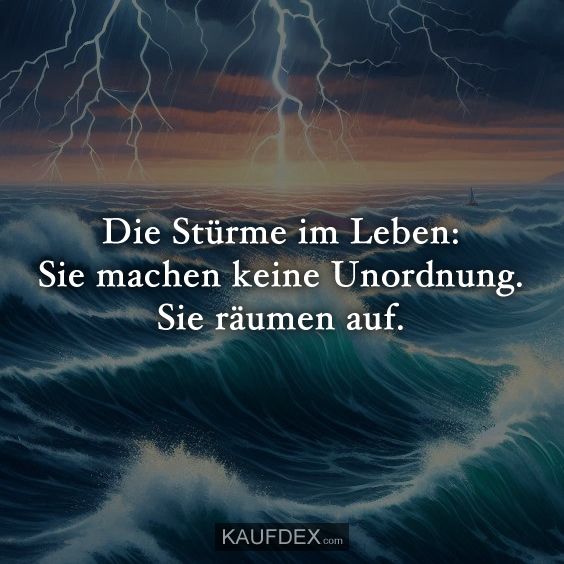 Die Stürme im Leben: Sie machen keine Unordnung. Sie räumen auf.