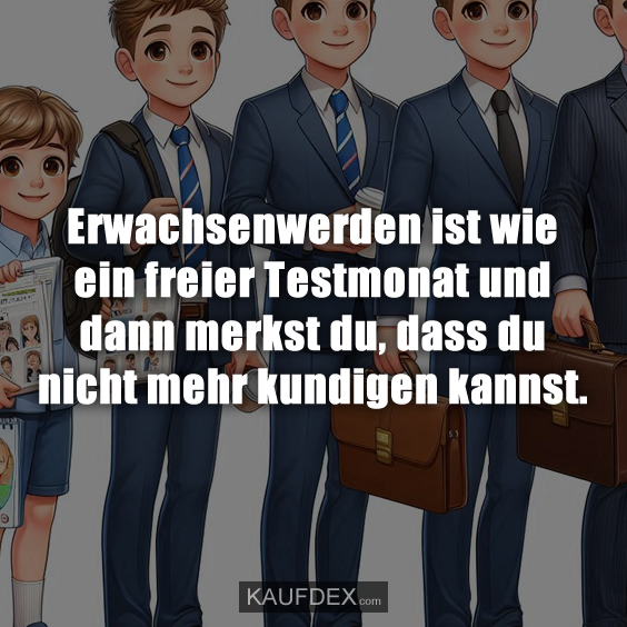 Erwachsenwerden ist wie ein freier Testmonat…