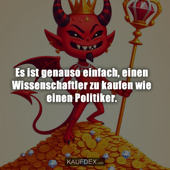 Es ist genauso einfach, einen Wissenschaftler zu kaufen wie einen Politiker.