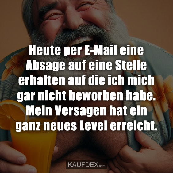 Heute per E-Mail eine Absage auf eine Stelle erhalten auf…